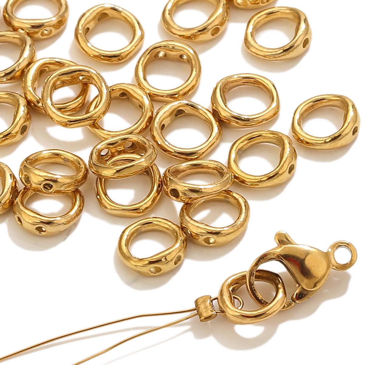 Jewelry Making Essentials - 20個入り ステンレス製クラスプ エンドコネクター フック ビーズ用品 DIY