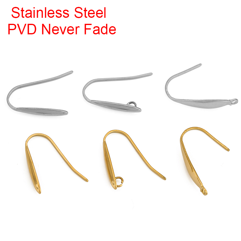 Jewelry Making Essentials - 10 個色褪せないステンレス鋼イヤリングフックワイヤー作成 PVD ​​低刺激性イヤリングクラスプ用品 Diy ジュエリー所見