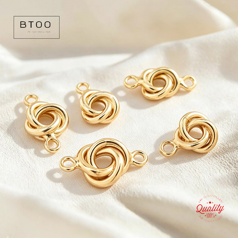 Jewelry Making Knots - 14Kゴールドフィルド ラブノットチャーム 5MM/6MM ゴールドペンダント DIYジュエリー製作用 -
