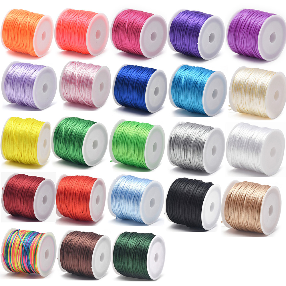 Jewelry Making Knots - 1.5mm クラフトサテンラテールコードストリング ナイロン製 チャイニーズノット、マクラメ、トリム、ジュエリー作成用 24ヤード