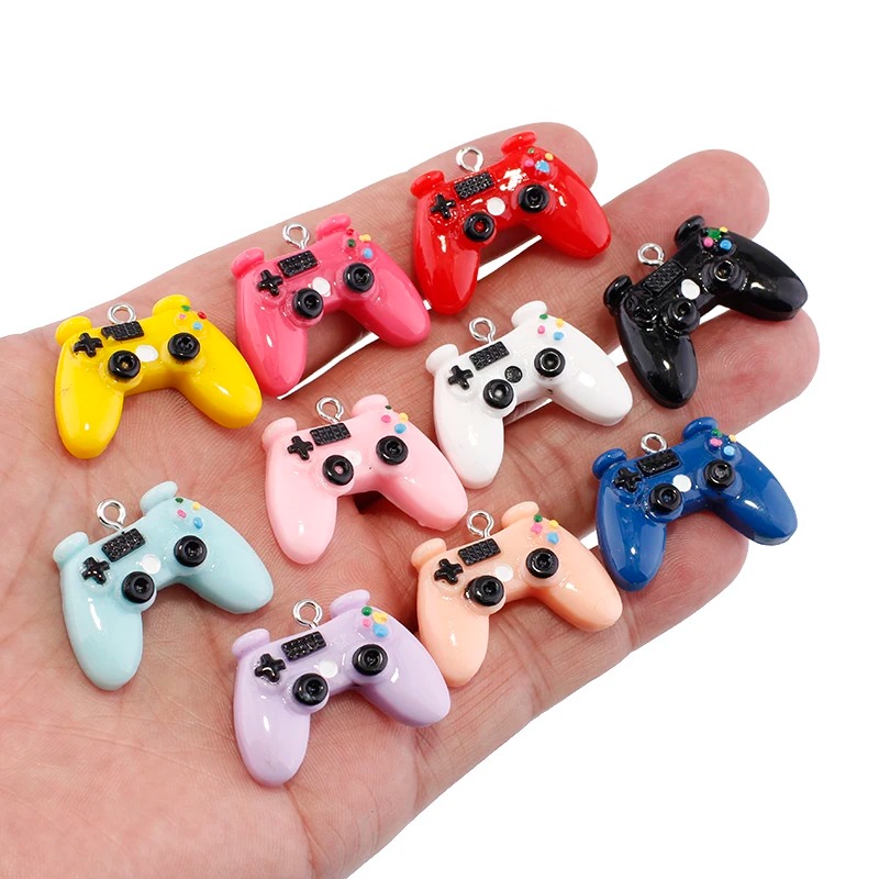 Jewelry Making Game - 10 個 23 ミリメートル 3D ゲームコントローラー樹脂チャームかわいいミニゲームパッドペンダント