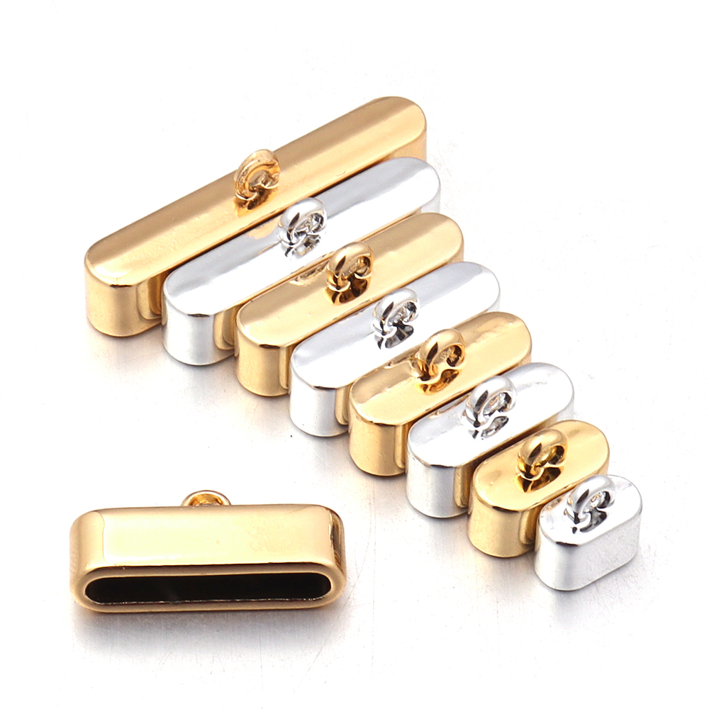 Jewelry Making Dc - DC 10 ピース/ロット合金金属エンドキャップ圧着ビーズクラスプフラットレザーコードエンドクラスプゴールドカラーコネクタジュエリーメイキング用