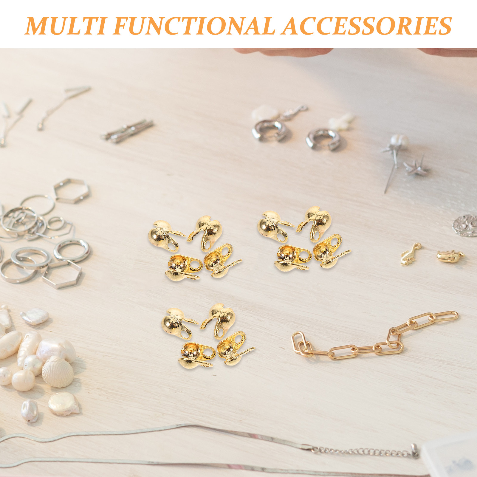 DIYジュエリー製作用、銅メッキ加工の貝殻型エンドバックル1 - Jewelry Making Knots のレビューと価格