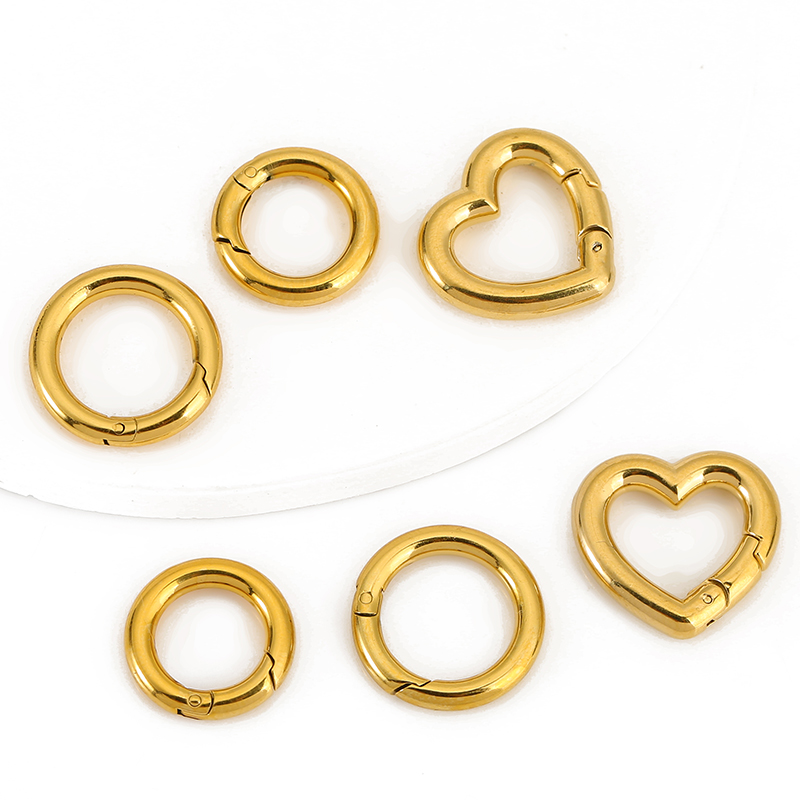 2 個ステンレス鋼クラスプハートラウンドリングロブスタークラ - Jewelry Making Essentials のレビューと価格
