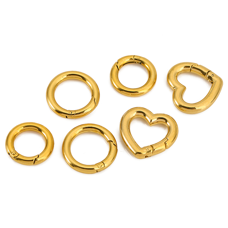 2 個ステンレス鋼クラスプハートラウンドリングロブスタークラ - Jewelry Making Essentials のレビューと価格