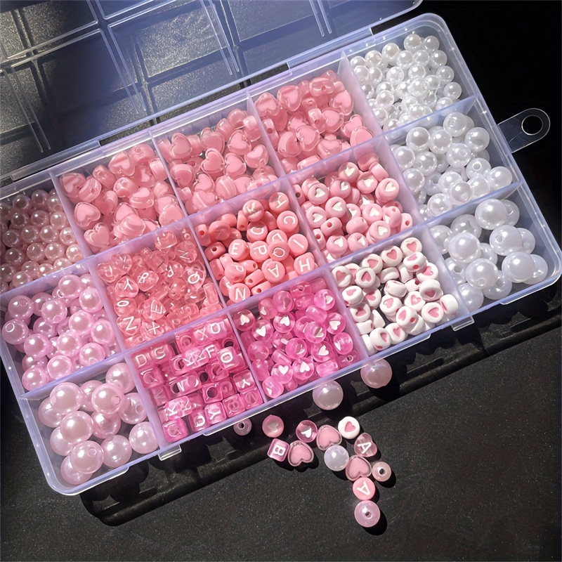 10個入りピンクアルファベットボックス、アクリルビーズ、手作 - Bead Organizer Tray のレビューと価格