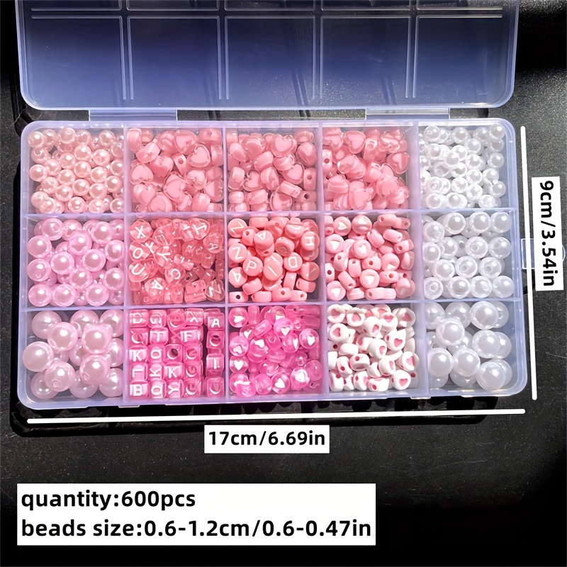 10個入りピンクアルファベットボックス、アクリルビーズ、手作 - Bead Organizer Tray のレビューと価格