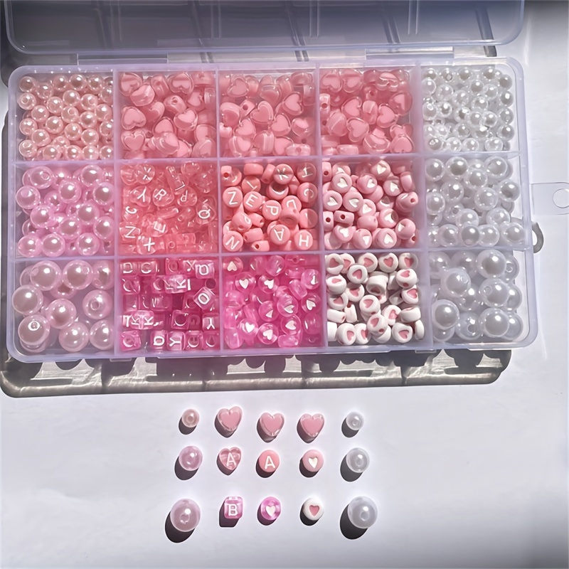 10個入りピンクアルファベットボックス、アクリルビーズ、手作 - Bead Organizer Tray のレビューと価格