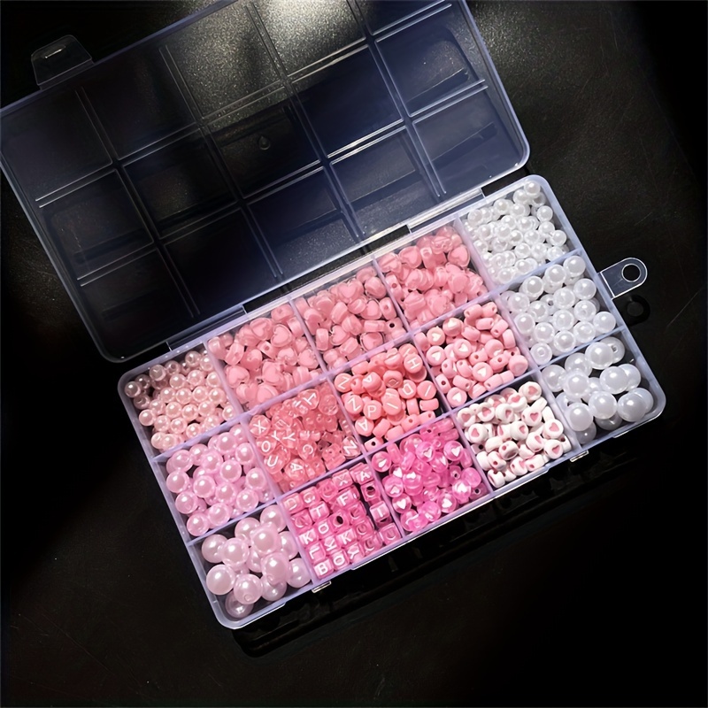 10個入りピンクアルファベットボックス、アクリルビーズ、手作 - Bead Organizer Tray のレビューと価格