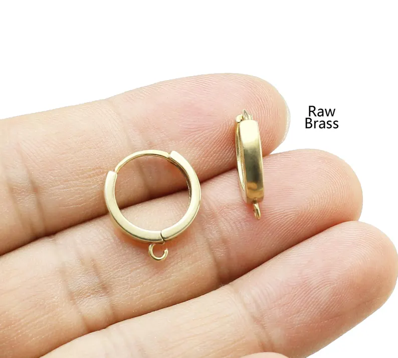 10個の真鍮イヤーフープ、レバーバックイヤリングフック、イヤ - Jewelry Making Essentials のレビューと価格