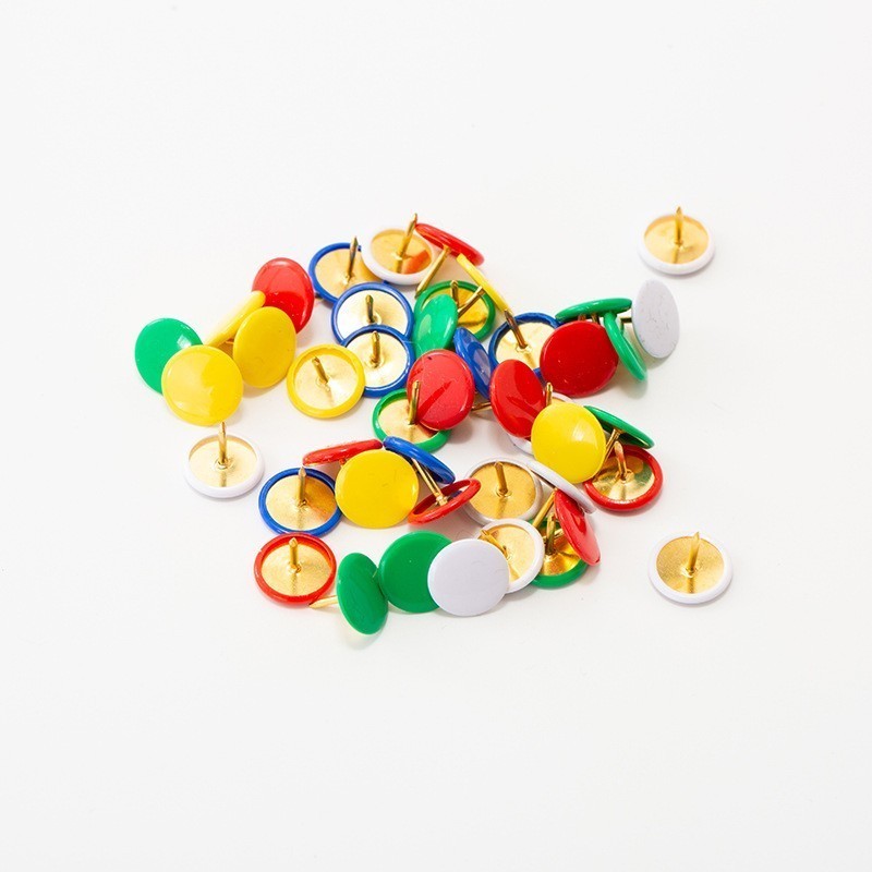 200個の丸頭プッシュピン、ソフトコーティンググリップ、カレ - Head Pin Assorted のレビューと価格