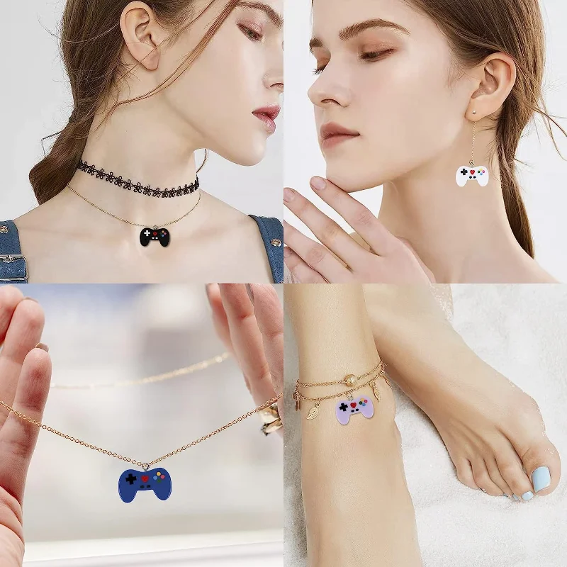 女性用レジンビデオゲームコントローラー,9個,ペンダント,キ - Jewelry Making Game のレビューと価格