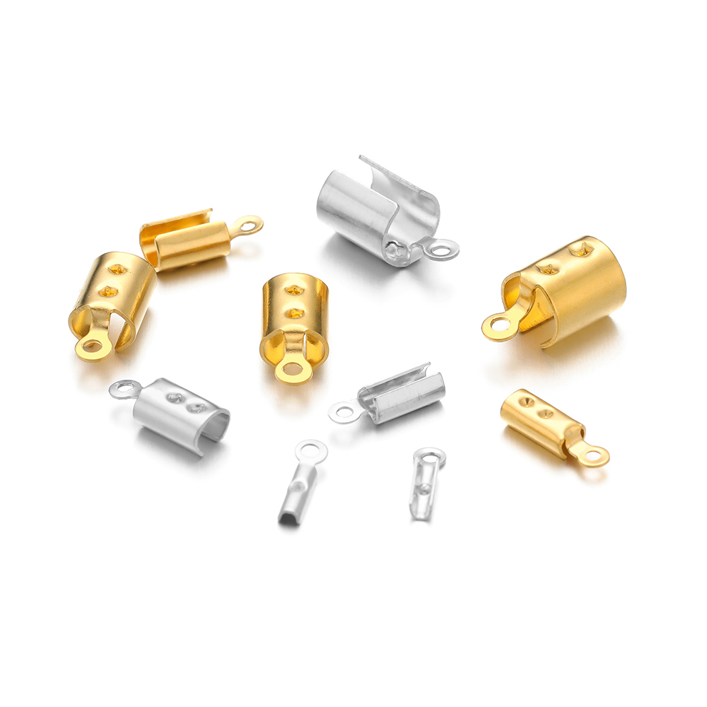 50 個のステンレス鋼高品質圧着エンドビーズキャップレザーコ - Jewelry Making Essentials のレビューと価格
