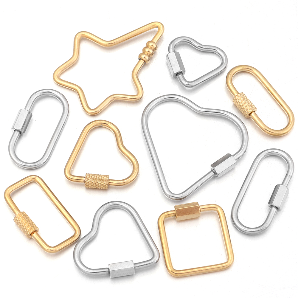 ゴールドステンレスハートねじロックコネクタ留め具クリップ2点 - Jewelry Making Essentials のレビューと価格