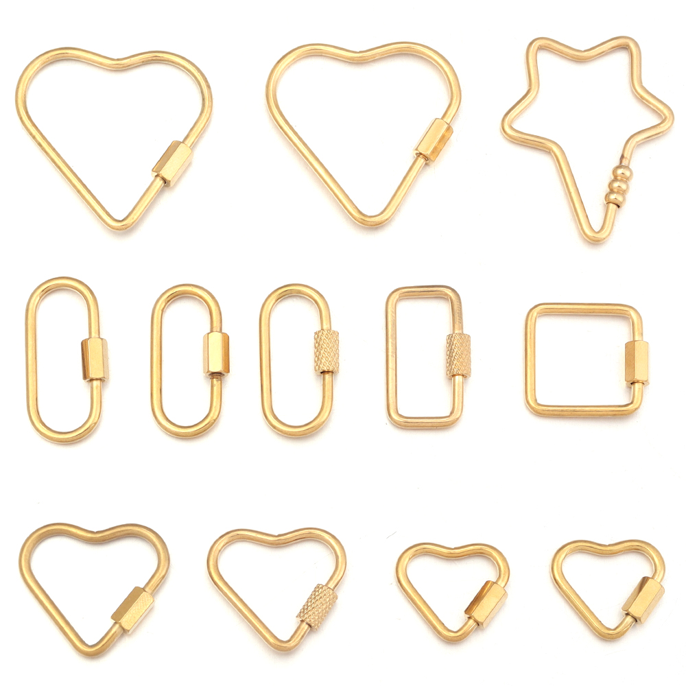 ゴールドステンレスハートねじロックコネクタ留め具クリップ2点 - Jewelry Making Essentials のレビューと価格