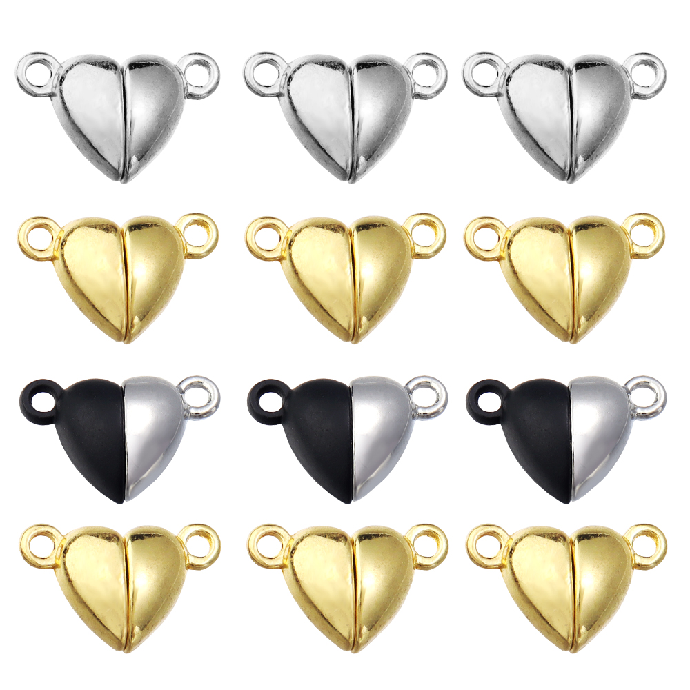 5 ピース/ロット合金ラブハート型磁気クラスプネックレスブレ - Jewelry Making Essentials のレビューと価格