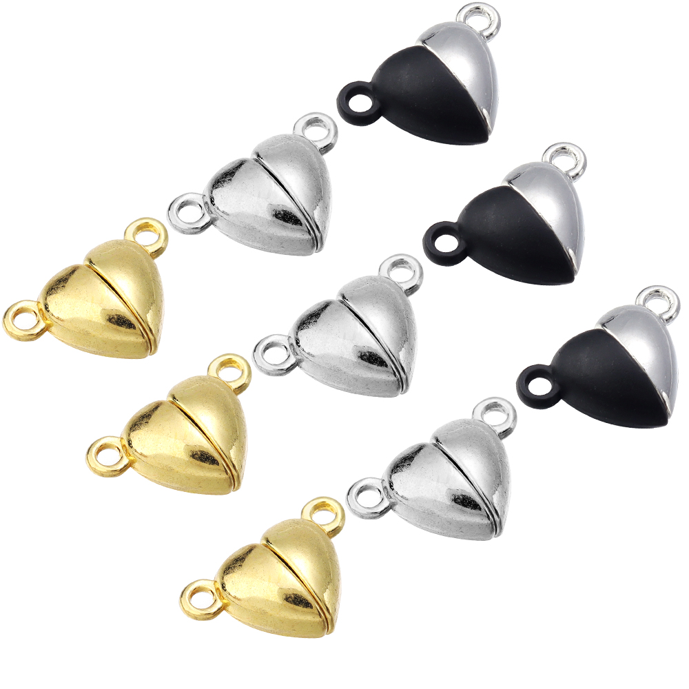 5 ピース/ロット合金ラブハート型磁気クラスプネックレスブレ - Jewelry Making Essentials のレビューと価格