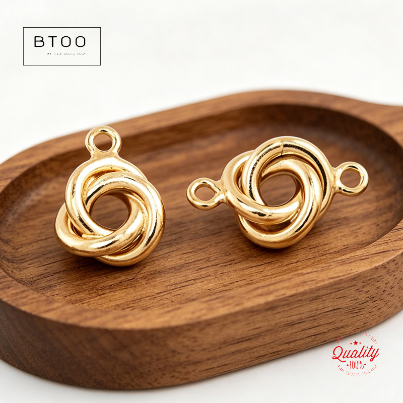 14Kゴールドフィルド ラブノットチャーム 5MM/6MM  - Jewelry Making Knots のレビューと価格