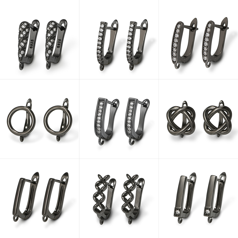 YANASI 1 ペアガンブラック真鍮イヤリングフック DI - Jewelry Making Essentials のレビューと価格