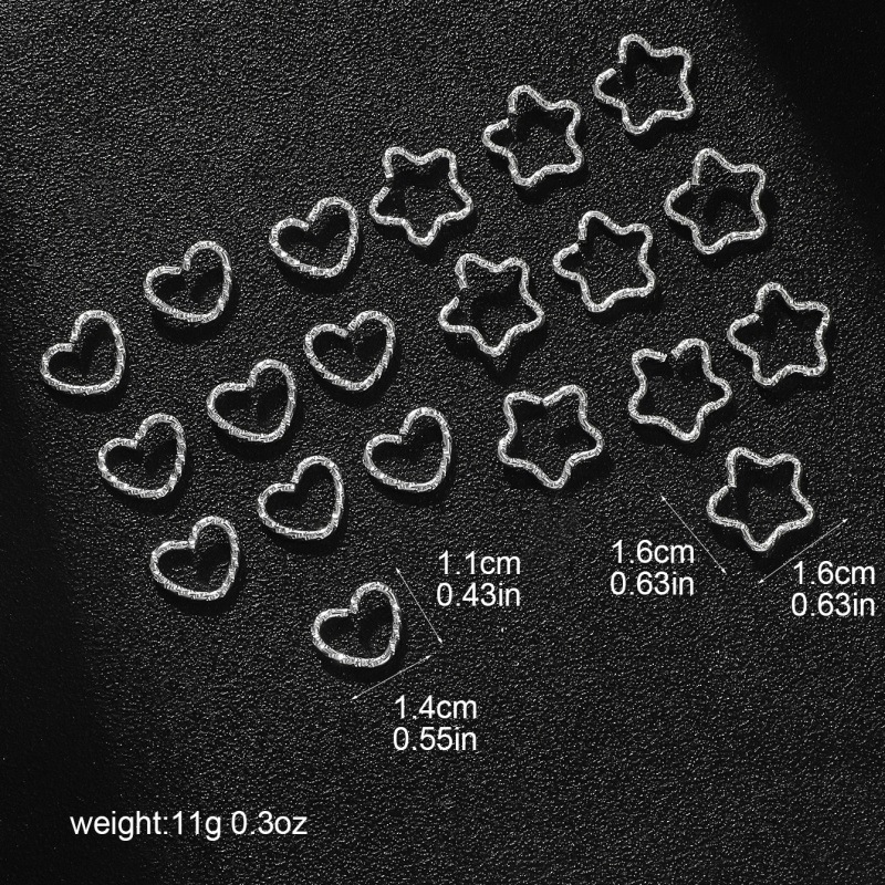 20-30 個スター & ラブエンボスヘアフープアクセサリー - Jewelry Making Knots のレビューと価格