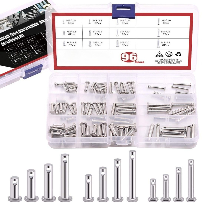 平頭円筒ピン M3 M4 M5 詰め合わせセット 96個 3 - Head Pin Assorted のレビューと価格