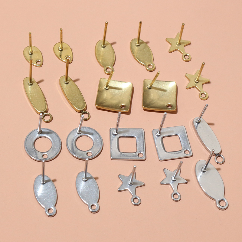 20個ステンレス鋼クラフトイヤリングスタッド幾何学的多角形イ - Jewelry Making Essentials のレビューと価格