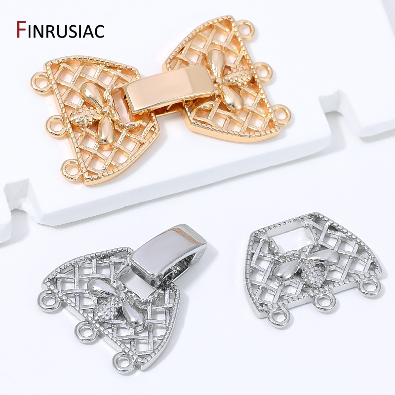 14K金メッキ真鍮製3列パールクラスプコネクター、ジュエリー - Jewelry Making Essentials のレビューと価格