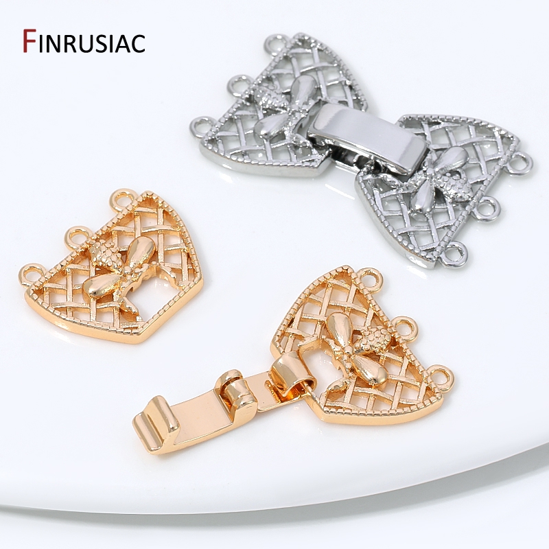 14K金メッキ真鍮製3列パールクラスプコネクター、ジュエリー - Jewelry Making Essentials のレビューと価格