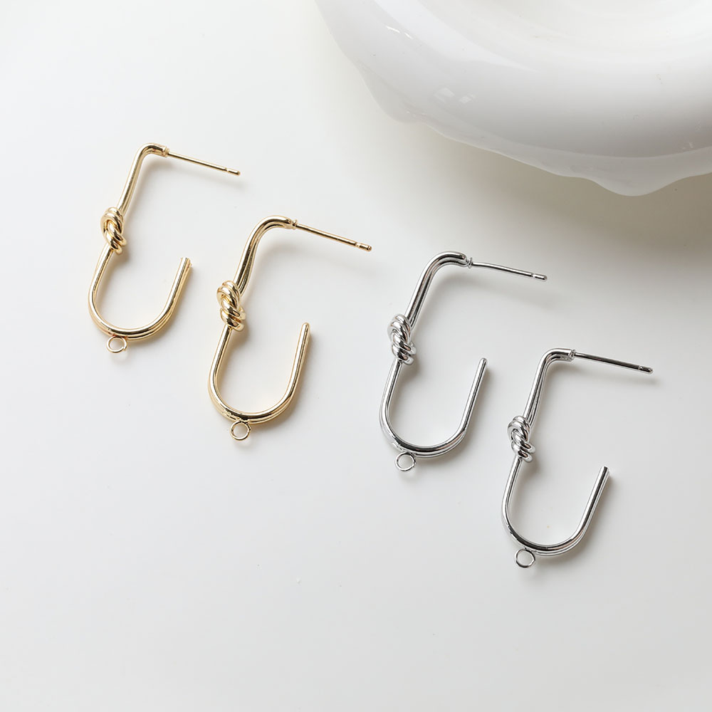 2 個可憐な U 字型結び目耳スタッドピアスジュエリー作成  - Jewelry Making Knots のレビューと価格