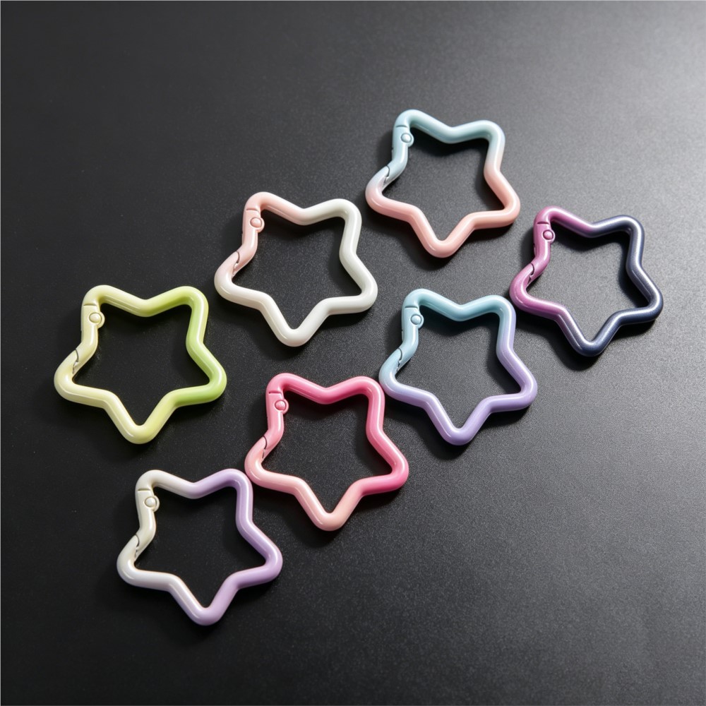 5 個のグラデーション星形スプリングリングクラスプカラフルな - Jewelry Making Essentials のレビューと価格