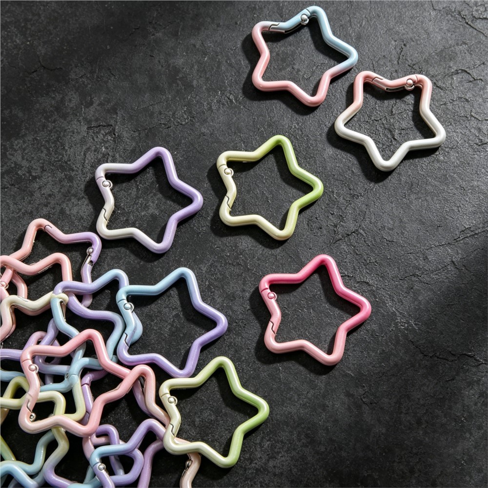 5 個のグラデーション星形スプリングリングクラスプカラフルな - Jewelry Making Essentials のレビューと価格