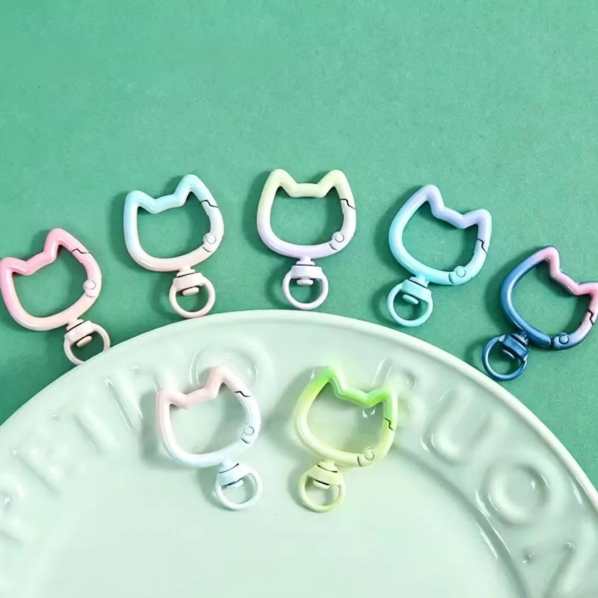 5-10 個グラデーションかわいい猫クラスプ開閉可能なコネク - Jewelry Making Essentials のレビューと価格